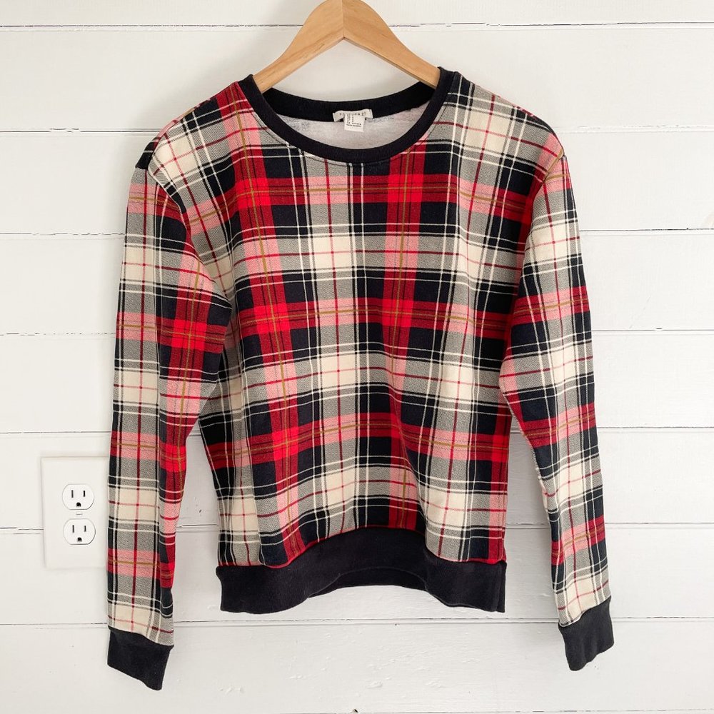 Forever 21 Red Plaid Pullover Sweatshirt